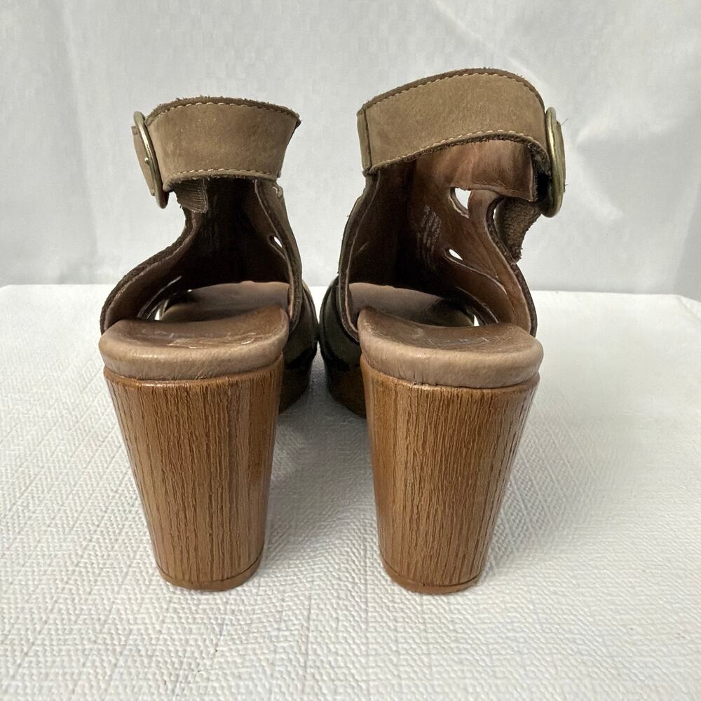 Dansko Sandals Womens Size 6 Demetra High Heel Ankle Strap Brown Leather 36 - Picture 4 of 11